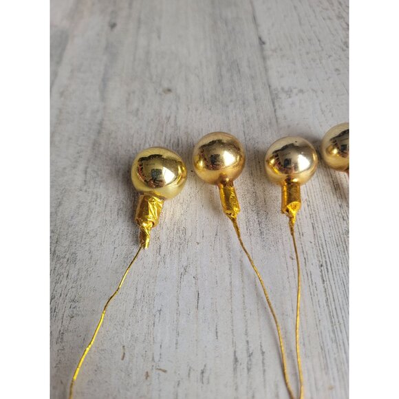 Vintage Mercury Golden Ball glass tree branch ornament xmas set - Picture 3 of 8